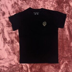 Riot Society Black Tee with Yellow Drip Graphic